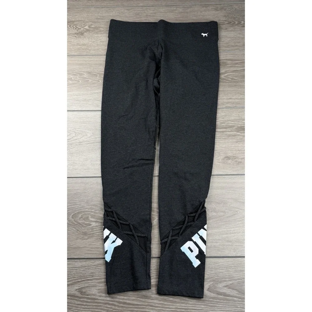 Victorias Secret Pink Women's Yoga Athletic Leggings Grey Size Large‎